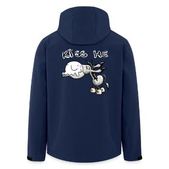 Es ist Kuss Esel Zeit - Recycelte Männer Softshell-Jacke von Stanley/Stella - Navy - Hinten - AI Model Male 185 light (185cm)