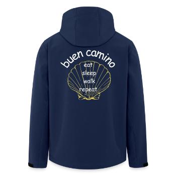 BuenCamino Muschel Motiv - Recycelte Männer Softshell-Jacke von Stanley/Stella - Navy - Hinten - AI Model Male 185 light (185cm)