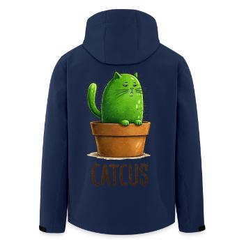 Catcus – Kaktuskatze mit Attitude - Recycelte Männer Softshell-Jacke von Stanley/Stella - Navy - Hinten - AI Model Male 185 light (185cm)