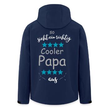 Richtig cooler Papa Look - Recycelte Männer Softshell-Jacke von Stanley/Stella - Navy - Hinten - AI Model Male 185 light (185cm)