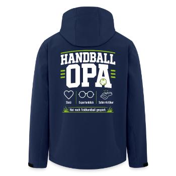 Handballopa Geschenk – Stolz & Expertenblick - Recycelte Männer Softshell-Jacke von Stanley/Stella - Navy - Hinten - AI Model Male 185 light (185cm)