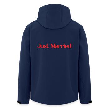 ICH LIEBE DICH. PAAR. ICH HABE GERADE GEHEIRATET. Junggesellinnenabschied. LIEBE - Recycelte Männer Softshell-Jacke von Stanley/Stella - Navy - Hinten - AI Model Male 185 light (185cm)