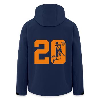 NUMBER 20 BASKETBALL 20TH BIRTHDAY - Men’s Recycled Softshell Jacket by Stanley/Stella - navy - Back - AI Model Male 185 light (185cm)