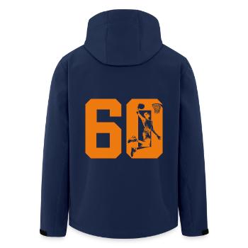 NUMMER 60 BASKETBALL 60. GEBURTSTAG - Recycelte Männer Softshell-Jacke von Stanley/Stella - Navy - Hinten - AI Model Male 185 light (185cm)