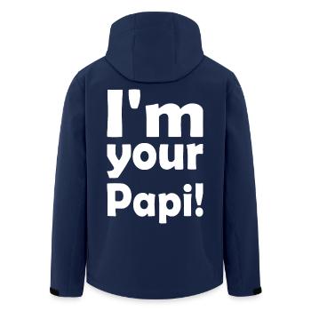Im your papi - Recycelte Männer Softshell-Jacke von Stanley/Stella - Navy - Hinten - AI Model Male 185 light (185cm)