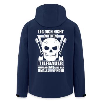 Tiefbauer - lustiger Spruch - Recycelte Männer Softshell-Jacke von Stanley/Stella - Navy - Hinten - AI Model Male 185 light (185cm)