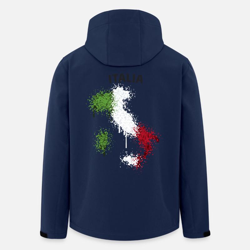 Italia Text Landkarte Flagge Graffiti - Recycelte Männer Softshell-Jacke von Stanley/Stella - Navy