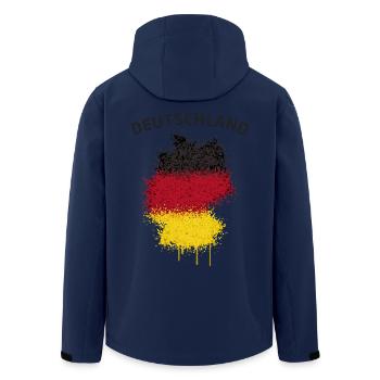 Allemagne Carte texte drapeau de graffiti - Veste softshell homme en polyester recyclé Stanley/Stella - marine - Dos - AI Model Male 185 light (185cm)