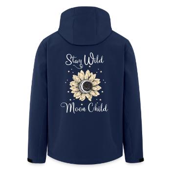 Stay Wild Moon Child Moon Stars - Men’s Recycled Softshell Jacket by Stanley/Stella - navy - Back - AI Model Male 185 light (185cm)