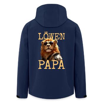 Löwen Papa Daddy Dad Vatertag Wilder Vater Löwe - Recycelte Männer Softshell-Jacke von Stanley/Stella - Navy - Hinten - AI Model Male 185 light (185cm)