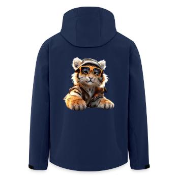 Tiger Raubkatze Wilde Katzen Liebhaber Süßer Tiger - Recycelte Männer Softshell-Jacke von Stanley/Stella - Navy - Hinten - AI Model Male 185 light (185cm)