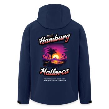De Hambourg à Majorque - Édition Texte Rouge - Veste softshell homme en polyester recyclé Stanley/Stella - marine - Dos - AI Model Male 185 light (185cm)