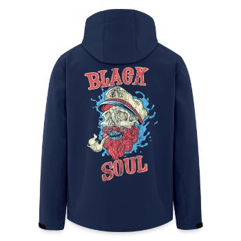 SCHWARZE SEELE - Kapitän Totenkopf Bart Geschenk - Recycelte Männer Softshell-Jacke von Stanley/Stella - Navy - Hinten - AI Model Male 185 light (185cm)
