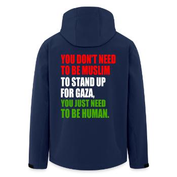 you don't need to be muslim to stand up for gaza - Recycelte Männer Softshell-Jacke von Stanley/Stella - Navy - Hinten - AI Model Male 185 light (185cm)