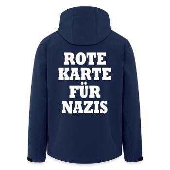 Rote karte für nazis - Recycelte Männer Softshell-Jacke von Stanley/Stella - Navy - Hinten - AI Model Male 185 light (185cm)