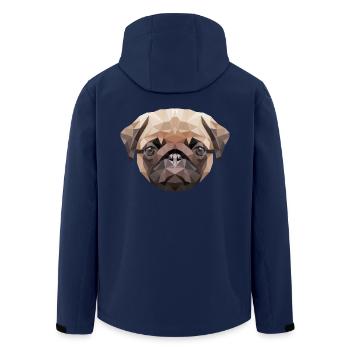 joli carlin pug - Veste softshell homme en polyester recyclé Stanley/Stella - marine - Dos - AI Model Male 185 light (185cm)