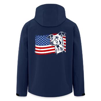 Greyhound America Flag Greyhound Dogs Wilsigns - Veste softshell homme en polyester recyclé Stanley/Stella - marine - Dos - AI Model Male 185 light (185cm)