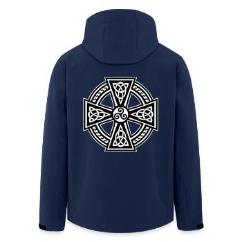 Breizh Celtic Cross - Veste softshell homme en polyester recyclé Stanley/Stella - marine - Dos - AI Model Male 185 light (185cm)