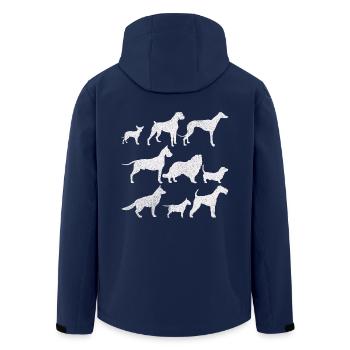 DOGS DOGS GIFT - Men’s Recycled Softshell Jacket by Stanley/Stella - navy - Back - AI Model Male 185 light (185cm)