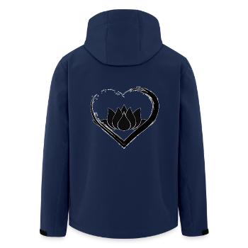 Schwarzer Herz-Lotus - Recycelte Männer Softshell-Jacke von Stanley/Stella - Navy - Hinten - AI Model Male 185 light (185cm)