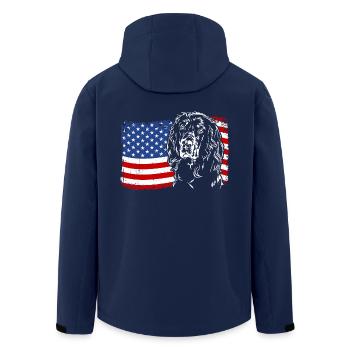Gordon Setter America Flag Dogs Wilsigns - Men’s Recycled Softshell Jacket by Stanley/Stella - navy - Back - AI Model Male 185 light (185cm)