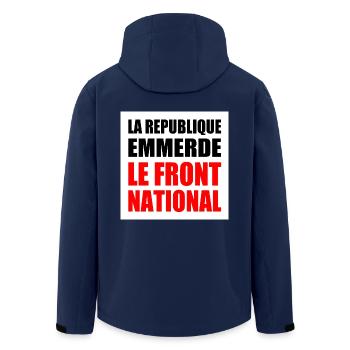 la republique emmerde le front national - Veste softshell homme en polyester recyclé Stanley/Stella - marine - Dos - AI Model Male 185 light (185cm)