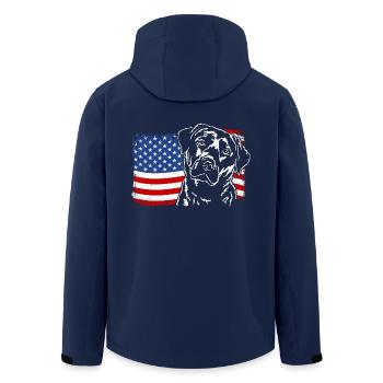 Labrador Retriever America Flag Dogs Wilsigns - Men’s Recycled Softshell Jacket by Stanley/Stella - navy - Back - AI Model Male 185 light (185cm)