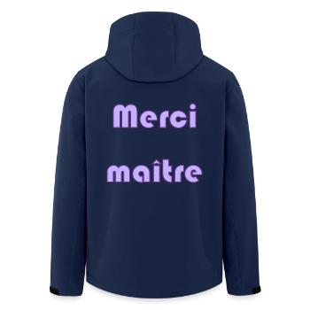 MAÎTRE. MERCI. MERCI MAÎTRE. MAITRE. CADEAU MAÎTRE - Veste softshell homme en polyester recyclé Stanley/Stella - marine - Dos - AI Model Male 185 light (185cm)
