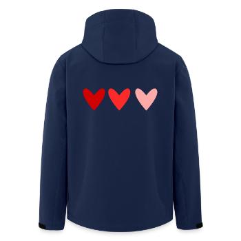 SAINT VALENTINE. bachelorette party. I LOVE YOU. I LOVE YOU. LOVE - Men’s Recycled Softshell Jacket by Stanley/Stella - navy - Back - AI Model Male 185 light (185cm)