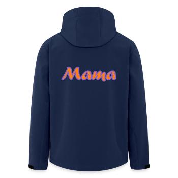 MOTHER's DAY. HAPPY MOTHER'S DAY. MOM. MAMA - Men’s Recycled Softshell Jacket by Stanley/Stella - navy - Back - AI Model Male 185 light (185cm)