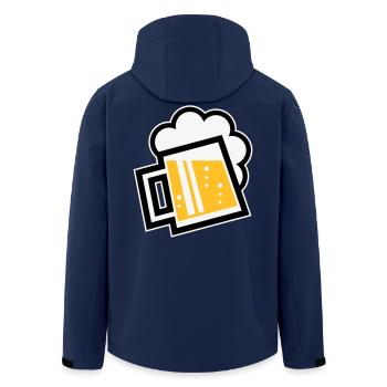 Bavarian Beer Mug (German Glass / R / \ / 3C) - Men’s Recycled Softshell Jacket by Stanley/Stella - navy - Back - AI Model Male 185 light (185cm)