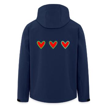 HERZ. HERZ. VALENTINSTAG. LIEBE. LIEBE - Recycelte Männer Softshell-Jacke von Stanley/Stella - Navy - Hinten - AI Model Male 185 light (185cm)