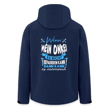 Wenn MEIN ONKEL es nicht reparieren kann Lustiger - Recycelte Männer Softshell-Jacke von Stanley/Stella - Navy - Hinten - AI Model Male 185 light (185cm)