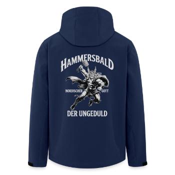 Hammersbald – Nordischer Gott der Ungeduld - Recycelte Männer Softshell-Jacke von Stanley/Stella - Navy - Hinten - AI Model Male 185 light (185cm)