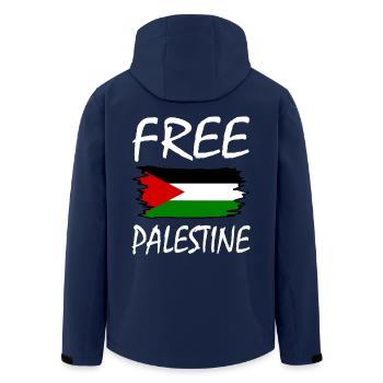 Free palestine - Men’s Recycled Softshell Jacket by Stanley/Stella - navy - Back - AI Model Male 185 light (185cm)