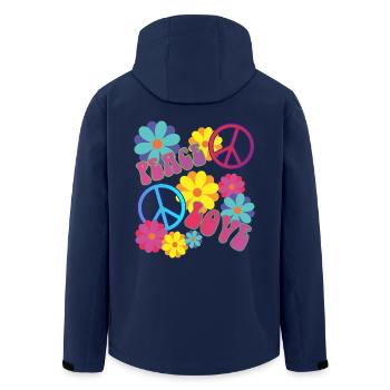 058 - love peace hippie flower power - Recycelte Männer Softshell-Jacke von Stanley/Stella - Navy - Hinten - AI Model Male 185 light (185cm)