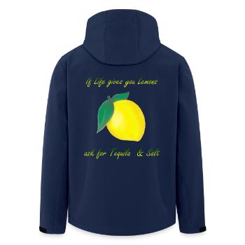 If life gives you lemons, ask for Tequila & Salt - Men’s Recycled Softshell Jacket by Stanley/Stella - navy - Back - AI Model Male 185 light (185cm)