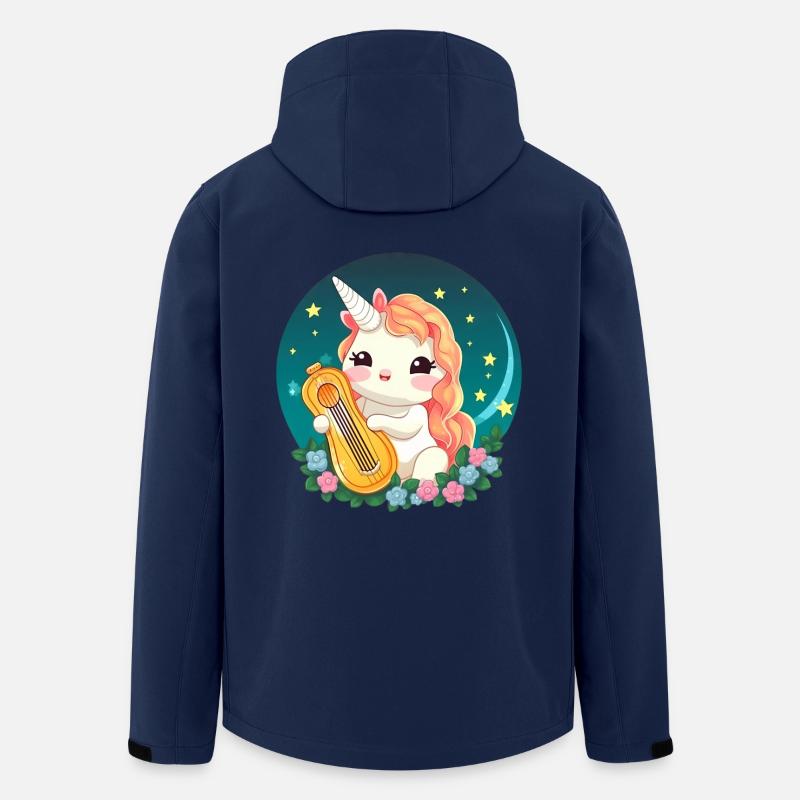Einhorn mit Zupfinstrument - Recycelte Männer Softshell-Jacke von Stanley/Stella - Navy