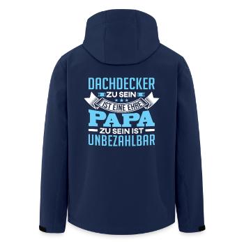 DACHDECKER ist unbezahlbar - Recycelte Männer Softshell-Jacke von Stanley/Stella - Navy - Hinten - AI Model Male 185 light (185cm)