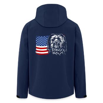 Havanese America Flag Dog Dogs Wilsigns - Men’s Recycled Softshell Jacket by Stanley/Stella - navy - Back - AI Model Male 185 light (185cm)