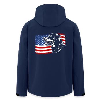 Rottweiler America Flag Dog Dogs Wilsigns - Men’s Recycled Softshell Jacket by Stanley/Stella - navy - Back - AI Model Male 185 light (185cm)