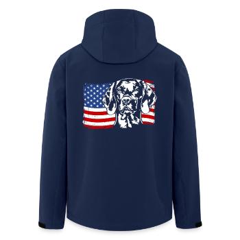 Magyar Vizsla America Flag Dogs Dog Wilsigns - Men’s Recycled Softshell Jacket by Stanley/Stella - navy - Back - AI Model Male 185 light (185cm)