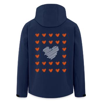 Des cœurs partout - Veste softshell homme en polyester recyclé Stanley/Stella - marine - Dos - AI Model Male 185 light (185cm)