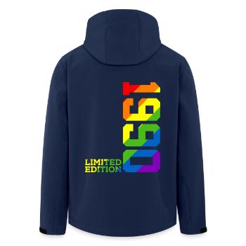LGBTQ 1990'S RAINBOW QUEER 36TH BIRTHDAY PRIDE - Men’s Recycled Softshell Jacket by Stanley/Stella - navy - Back - AI Model Male 185 light (185cm)