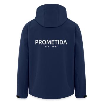Prometida Est. 2022 Fiancée Engagement Bride To Be - Men’s Recycled Softshell Jacket by Stanley/Stella - navy - Back - AI Model Male 185 light (185cm)