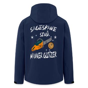Sägespäne sind Männer Glitzer - Recycelte Männer Softshell-Jacke von Stanley/Stella - Navy - Hinten - AI Model Male 185 light (185cm)