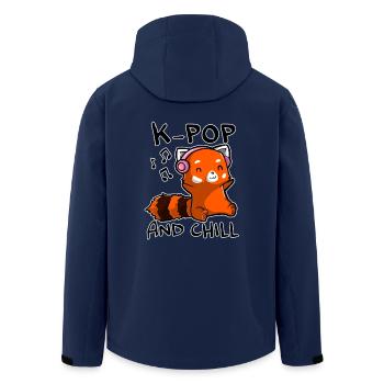 pop K et froid - K-Pop Fan design - Veste softshell homme en polyester recyclé Stanley/Stella - marine - Dos - AI Model Male 185 light (185cm)