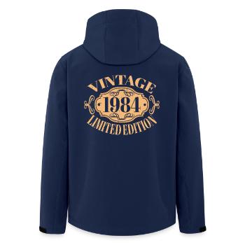Vintage 1984, 40th Birthday Men Women 40 Years Old - Men’s Recycled Softshell Jacket by Stanley/Stella - navy - Back - AI Model Male 185 light (185cm)