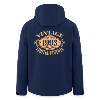 Jahrgang 1993 - 30 Jahre alt, Geschenk zum 30. Geburtstag - Recycelte Männer Softshell-Jacke von Stanley/Stella - Navy - Hinten - AI Model Male 185 light (185cm)