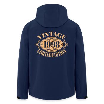 Vintage 1998 - 24 Years Old, 24th Birthday Gift - Men’s Recycled Softshell Jacket by Stanley/Stella - navy - Back - AI Model Male 185 light (185cm)